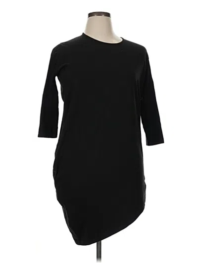 Pre-owned Universal Standard 3/4 Sleeve Top Black Boatneck Tops
