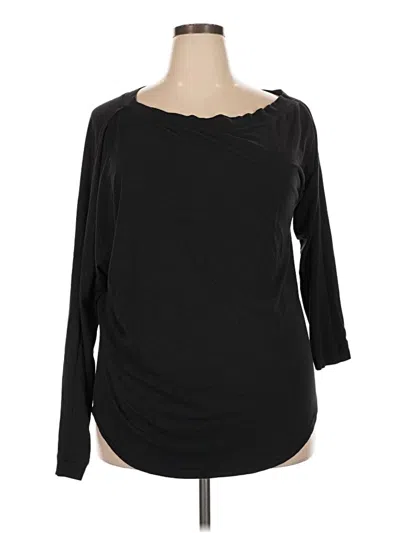 Pre-owned Universal Standard 3/4 Sleeve Top Black Boatneck Tops