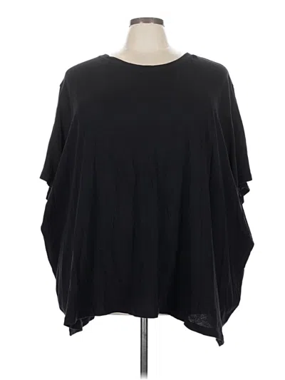 Pre-owned Universal Standard 3/4 Sleeve Top Black Crew Neck Tops
