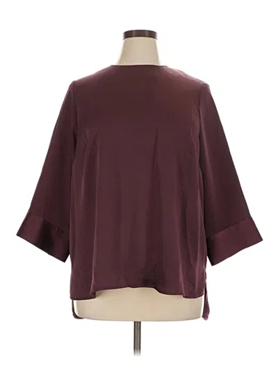 Pre-owned Universal Standard 3/4 Sleeve Top Burgundy Boatneck Tops