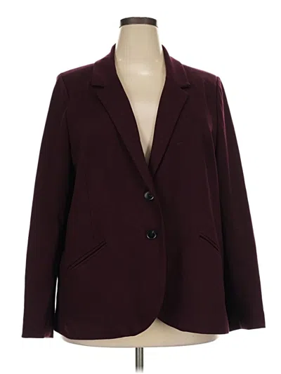 Pre-owned Universal Standard 3/4 Sleeve Top Burgundy Open Neckline Tops