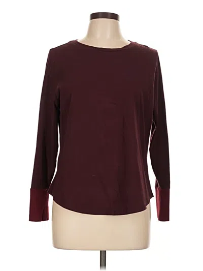 Pre-owned Universal Standard 3/4 Sleeve T-shirt In Burgundy