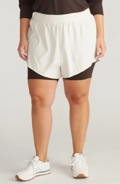 Universal Standard Active Shorts In White