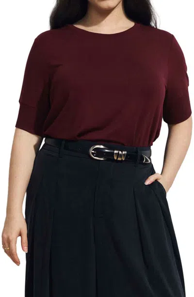 Universal Standard Aimee Knit Top In Burgundy