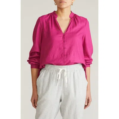 Universal Standard Aix Linen Blend Button-up Shirt In Pink