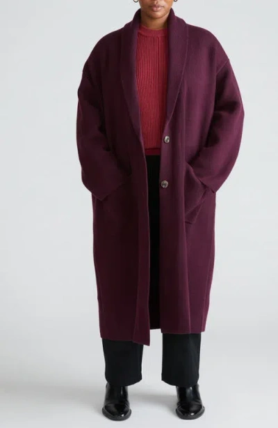 Universal Standard Anais Long Sweater Coat In Acai