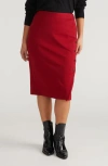 Universal Standard Anya Ponte Skirt In Red