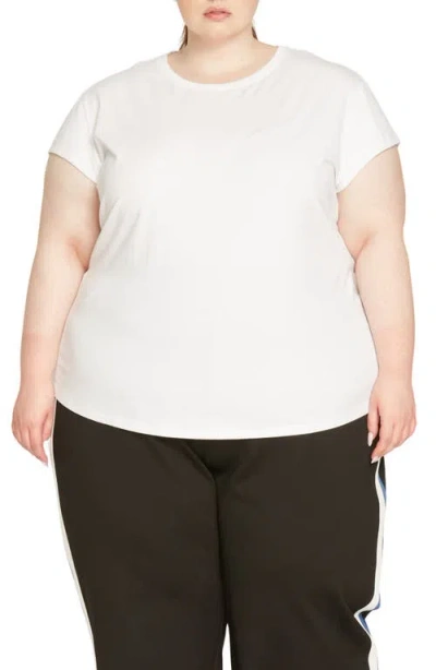 Universal Standard Ashley Cap Sleeve Cotton T-shirt In White