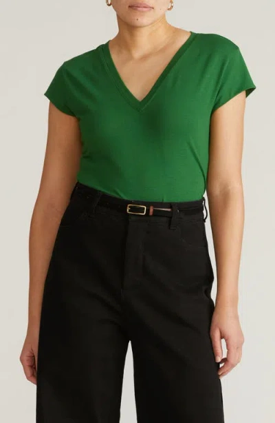 Universal Standard Ashley V-neck T-shirt In Green
