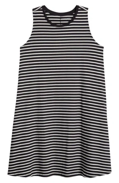 Universal Standard Bay Stripe Cotton Tank Dress In Black/white Stripe