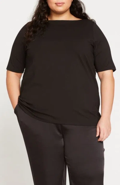 Universal Standard Bella Boatneck Stretch Pima Cotton Top In Multi