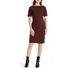 Universal Standard Belle Breton Stripe Cotton Jersey Dress In Burgundy