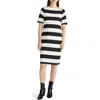 Universal Standard Belle Breton Stripe Cotton Jersey Dress In Black