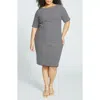 Universal Standard Plus Size Belle Breton Stripe Jersey Dress In Black/white Stripe
