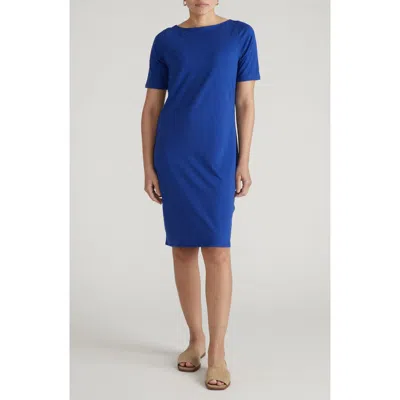 Universal Standard Belle Breton Stripe Cotton Jersey Dress In Blue