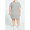 Universal Standard Plus Size Belle Breton Stripe Jersey Dress In Ecru/black Stripe