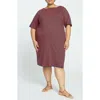Universal Standard Belle Breton Stripe Cotton Jersey Dress In Navy/red Stripe