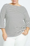 Universal Standard Belle Breton Stripe Top In Black