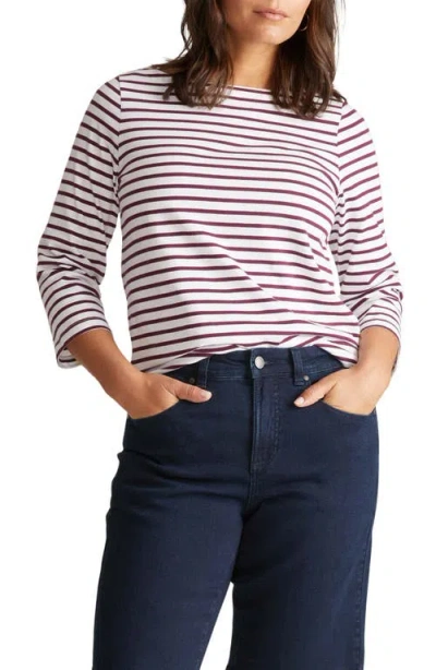 Universal Standard Belle Breton Stripe Top In White