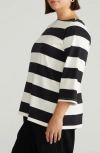 Universal Standard Belle Breton Stripe Top In Black
