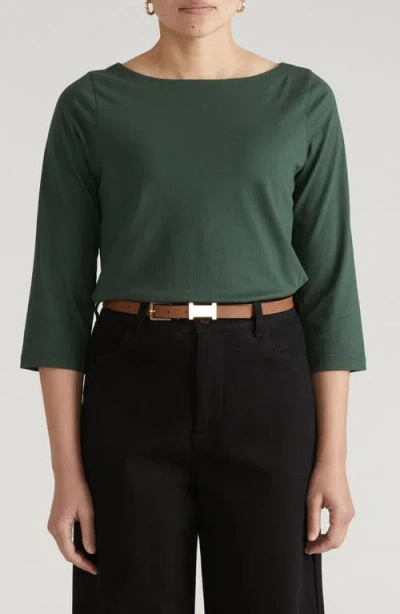 Universal Standard Belle Breton Stripe Top In Green