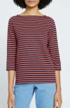 Universal Standard Belle Breton Stripe Top In Animal Print