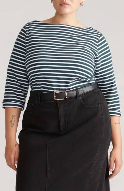 Universal Standard Belle Breton Stripe Top In Blue