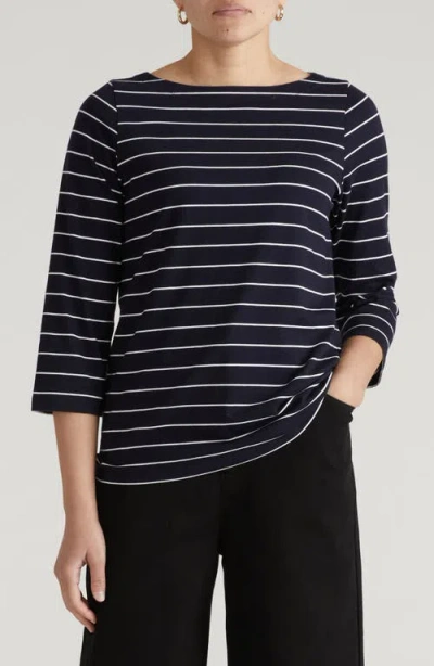 Universal Standard Belle Breton Stripe Top In Blue