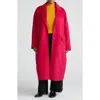 Universal Standard Belted Wool Blend Double Face Long Coat In Cerise