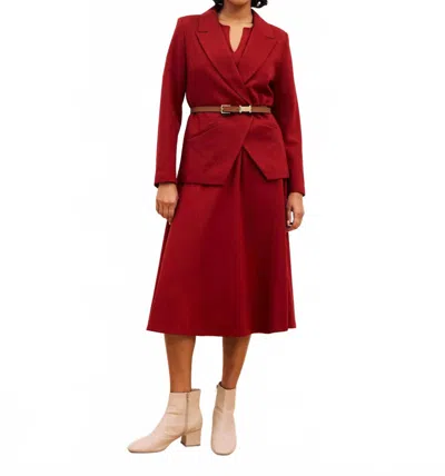 Universal Standard Bianca Double Breasted Ponte Blazer In Garnet In Red