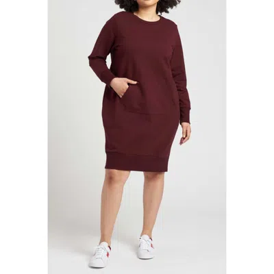 Universal Standard Bree Sweatshirt Dress In Black Cherry