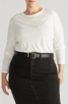 Universal Standard Breeze Long Sleeve Linen & Modal T-shirt In White