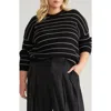 Universal Standard Bruno Stripe Rib Sweater In Black