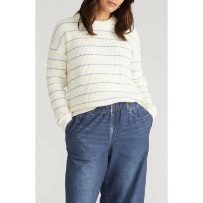 Universal Standard Bruno Stripe Rib Sweater In White