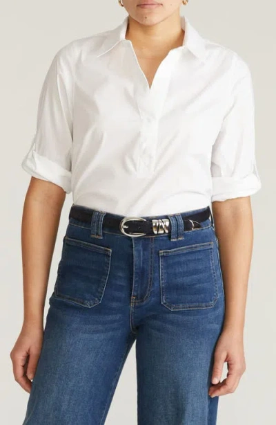 Universal Standard Button-back Popover Shirt In White