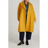 Universal Standard Callaghan Double Breasted Wool Blend Coat In Yellow