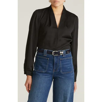 Universal Standard Cambria Pebble Georgette Top In Black