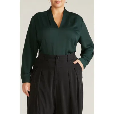 Universal Standard Cambria Pebble Georgette Top In Green