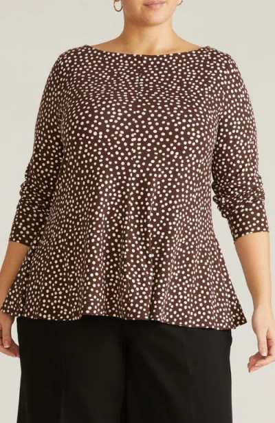 Universal Standard Cassandra Long Sleeve Jersey Top In Multi