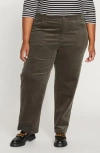 Universal Standard Cassidy High Waist Corduroy Straight Leg Pants In Nori