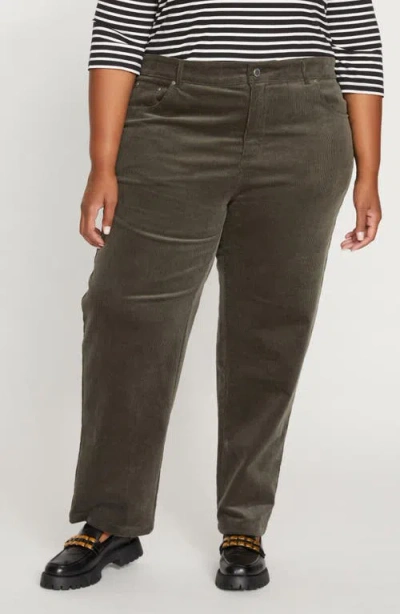 Universal Standard Cassidy High Waist Corduroy Straight Leg Pants In Nori