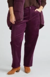 Universal Standard Cassidy High Waist Corduroy Straight Leg Pants In Violette