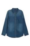Universal Standard Chambray Button-up Shirt In Blue