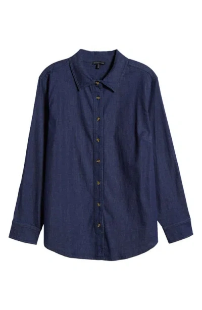 Universal Standard Chambray Button-up Shirt In Dark Indigo