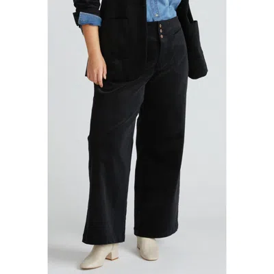 Universal Standard Charlie High Waist Stretch Corduroy Sailor Pants In Black