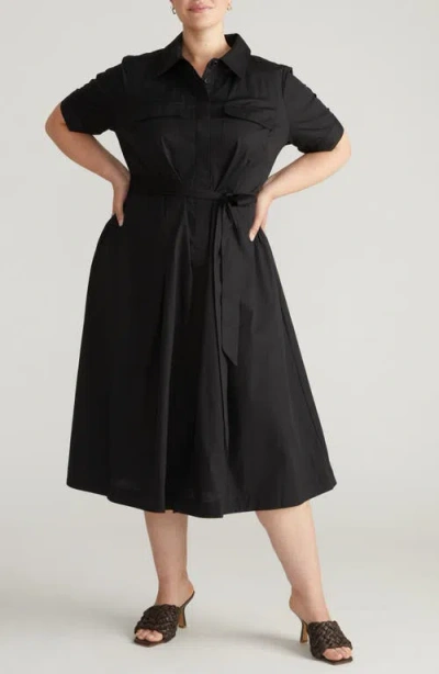 Universal Standard City Poplin Maxi Shirtdress In Black