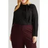 Universal Standard Clara Bow Liquid Jersey Top In Black