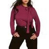 Universal Standard Clara Bow Liquid Jersey Top In Plum Caspia