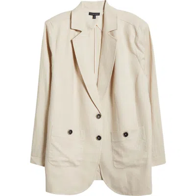 Universal Standard Coastal Linen Blend Blazer In Ecru
