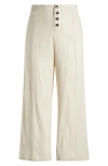 Universal Standard Coastal Midweight High Waist Linen Blend Pants In Ecru